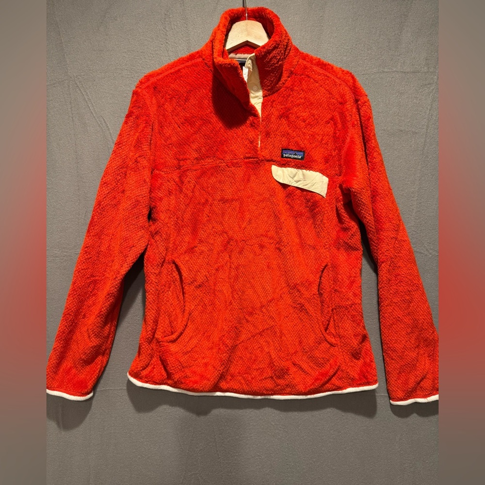 Patagonia Orange Fleece Pullover Hoodie